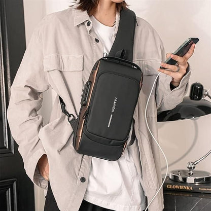 TravelGuard™ Anti-Theft Sling Bag – Waterproof, USB Charging & Secure for Daily Use