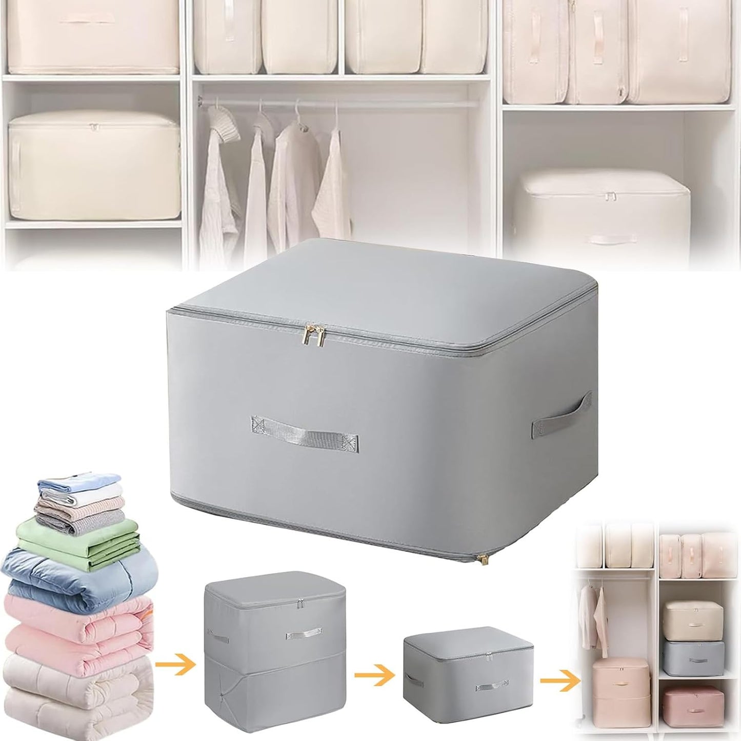 SpaceSaver™ Self-Compression Storage Organizer – Maximize Storage Effortlessly