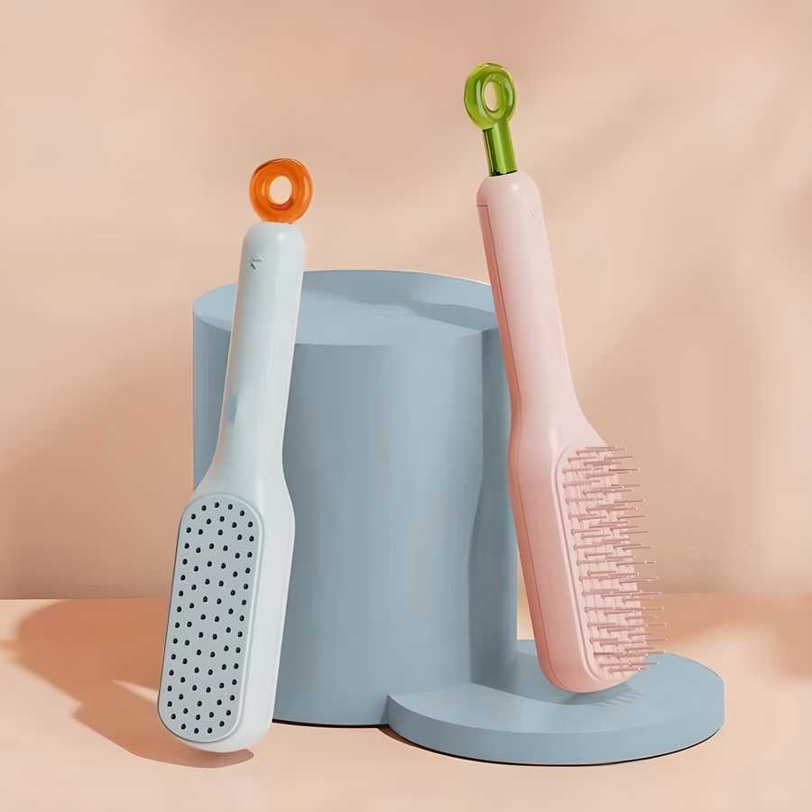 GlideEase™ Self-Cleaning Anti-Static Massage Comb – Tangle-Free Hair in Seconds