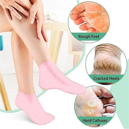 SoftSoothe™ Silicone Gel Heel Socks – Anti-Slip, Heals Cracks & Restores Feet Overnight