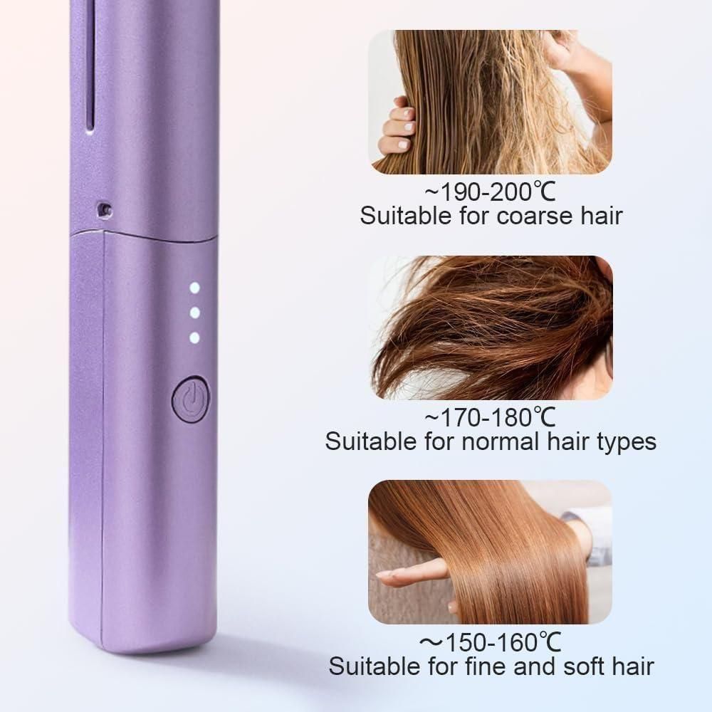 Meneflix Cordless Rechargeable Mini Hair Straightener & Hot Comb