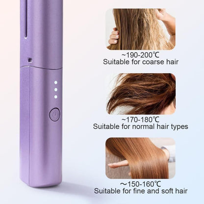 Meneflix Cordless Rechargeable Mini Hair Straightener & Hot Comb