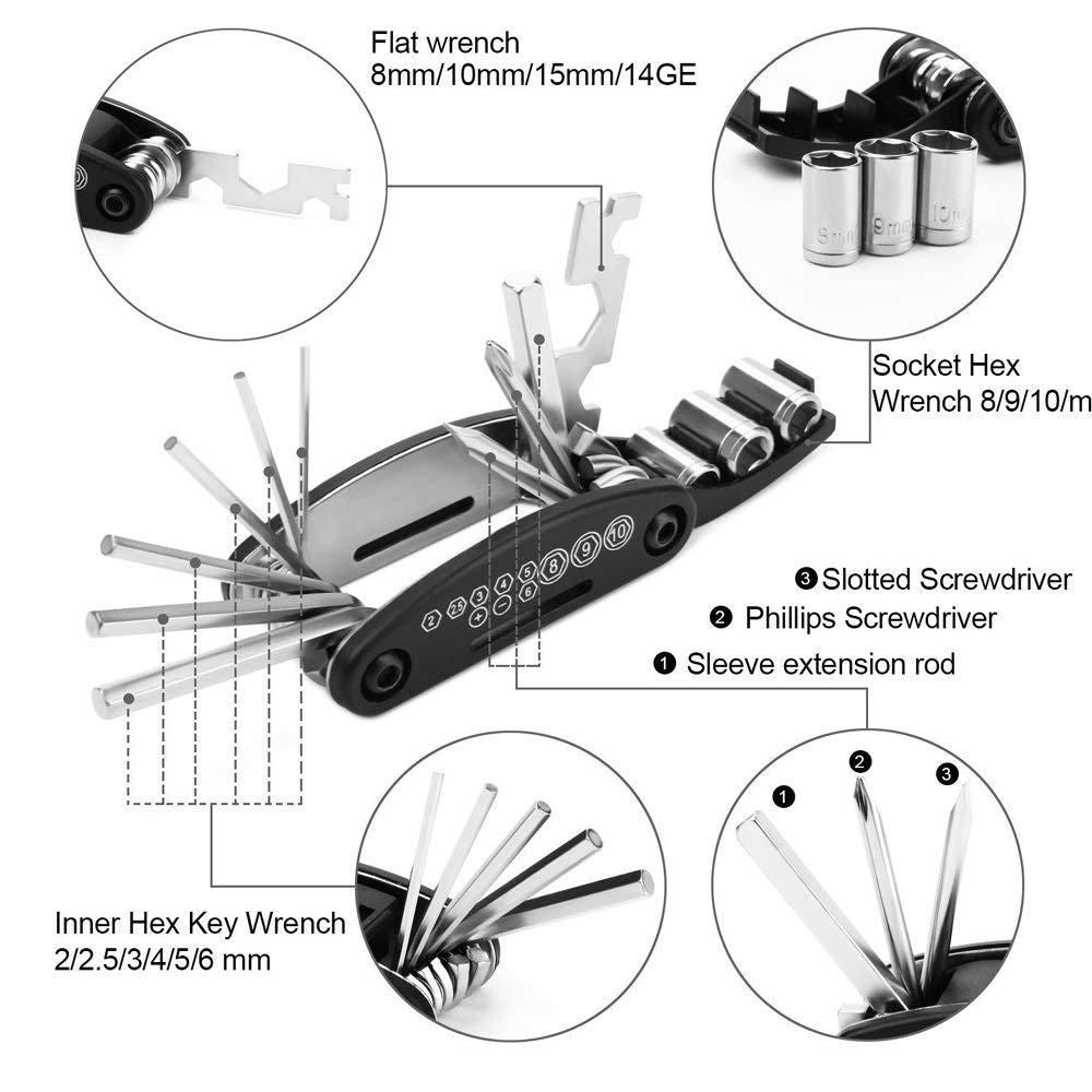 FixMaster™ 16-in-1 Multi-Purpose Key Spoke Wrench & Repair Tool Kit
