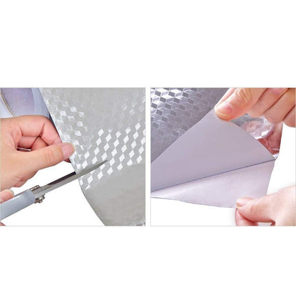 ShieldWrap™ Kitchen Foil Sticker – Waterproof & Oil-Proof Aluminum Backsplash (2 Rolls, 2 Meters Each)