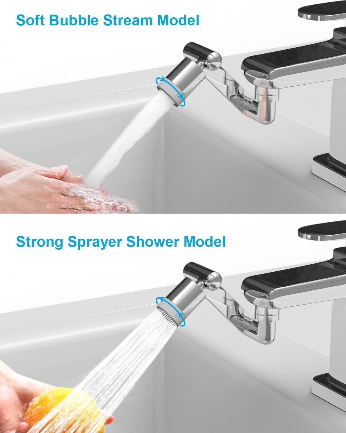 AquaFlex™ 1440° Rotating Faucet Extender – Splash-Free & Dual-Mode Water Flow
