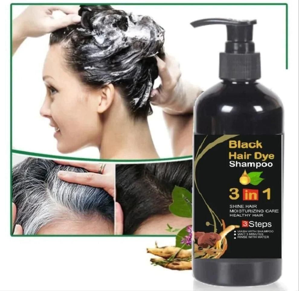 InstaBlack™ Herbal Hair Dye Shampoo – 3-in-1 Formula for Instant Grey Coverage (Pack of 2)