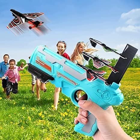 SkyBlaze™ Airplane Launcher Toy Gun – Ultimate Foam Glider Shooting Fun for Kids