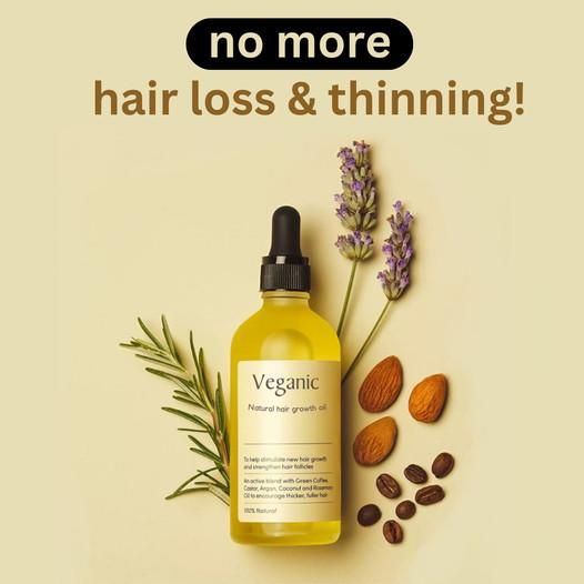 GrowVega™ Vegan Hair Growth Oil – Boost Hair Regrowth & Strength Naturally (Pack of 2)