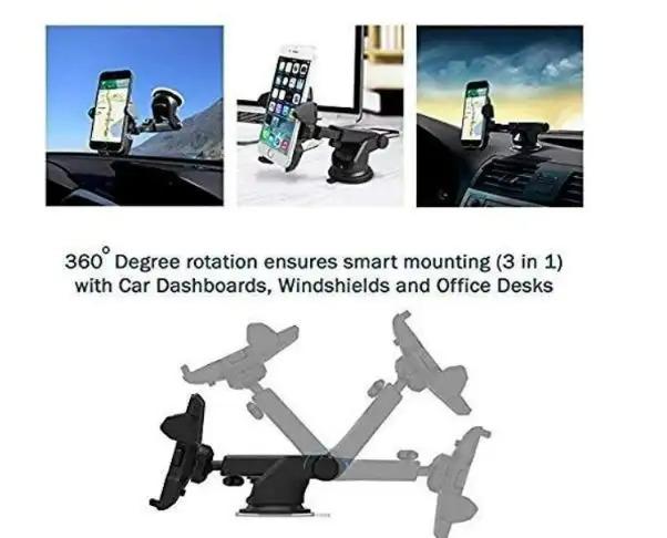 RevoFlex™ 360° Adjustable Car Mobile Holder – Secure, Hands-Free Driving