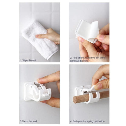 QuickGrip™ Self-Adhesive Instant Wall Mount Sticking Clip Hooks – Heavy-Duty & Damage-Free (Pack of 4)