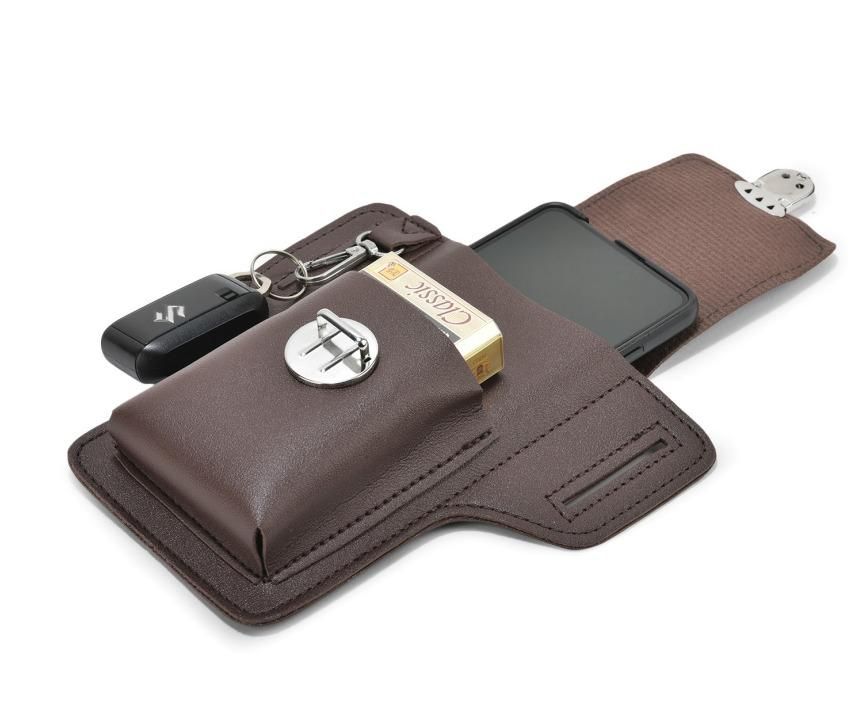 LeatherGuard™ Hands-Free Belt Pouch – Secure & Stylish Phone Case for Men