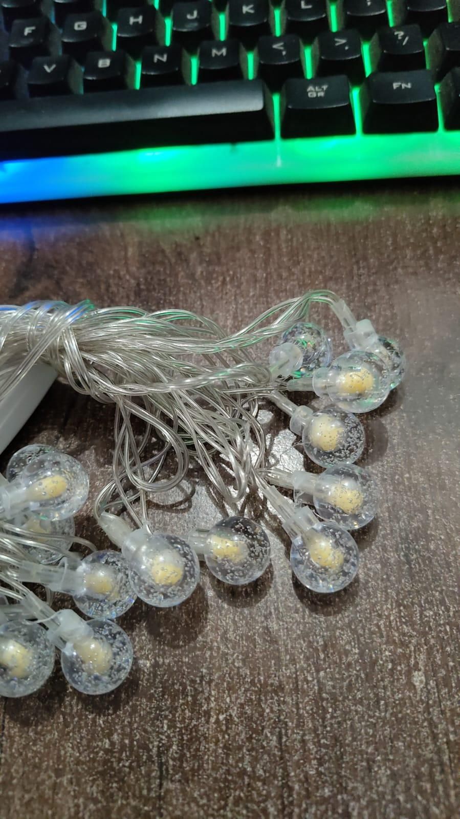 LumiGlow™ 16 LED Crystal Ball String Lights – Magical Ambience for Every Space