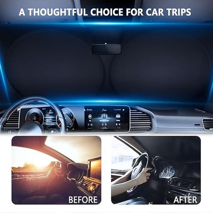 ShadeGuard™ Folding Car Window Sunshade Cover – UV Protection & Heat Resistant