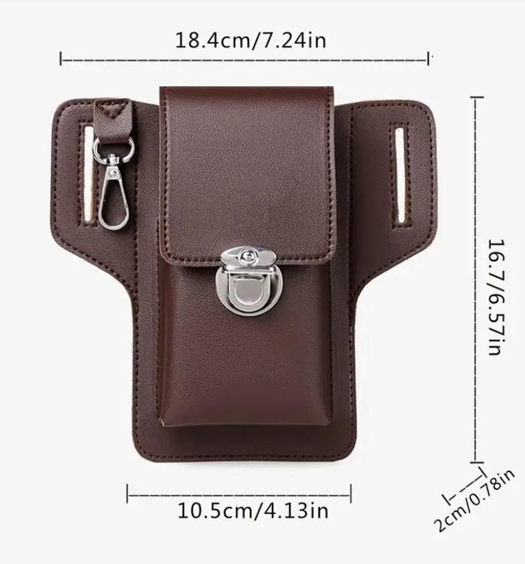LeatherGuard™ Hands-Free Belt Pouch – Secure & Stylish Phone Case for Men