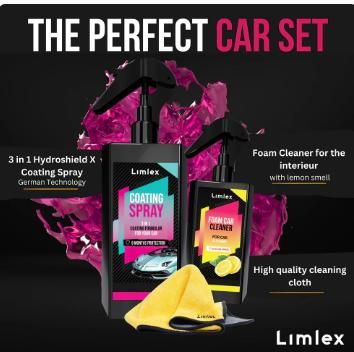 ShinePro™ Car Detailing Combo – 3-in-1 Coating Spray + Interior Foam Cleaner + Microfiber Towel