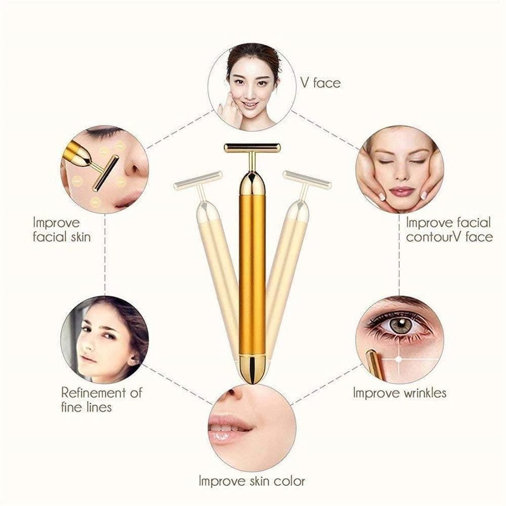 GlowLift™ 24K Gold Energy Facial Roller – Instant Skin Tightening & Anti-Aging Vibration Tool
