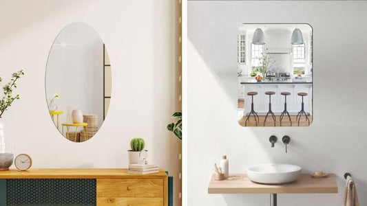 ReflectEase™ Oval & Square Shape Mirror Combo – Premium Wall & Tabletop Decor (Pack of 2)