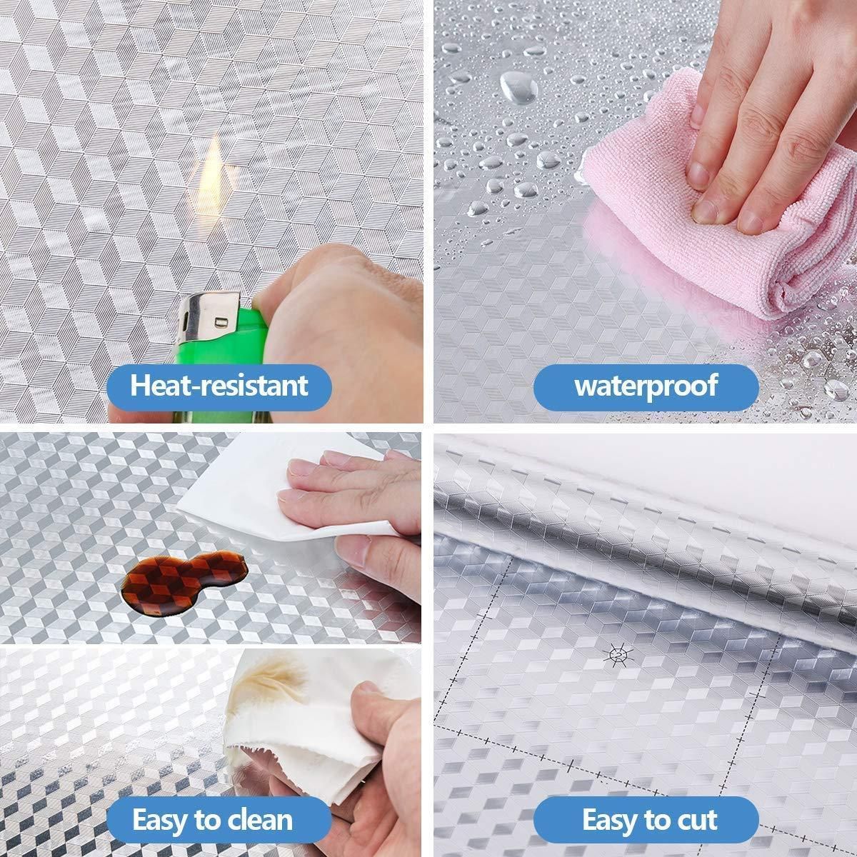 ShieldWrap™ Kitchen Foil Sticker – Waterproof & Oil-Proof Aluminum Backsplash (2 Rolls, 2 Meters Each)