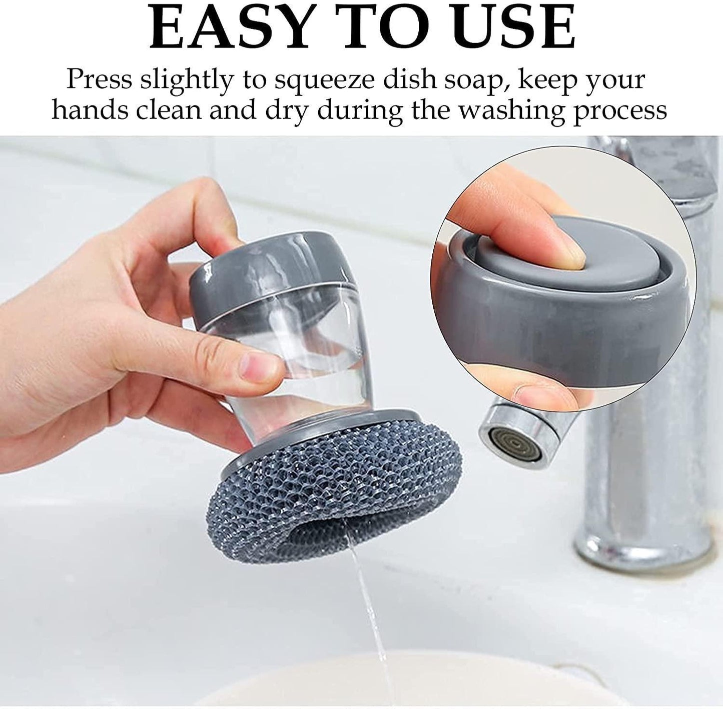 SwiftClean Soap Dispensing Palm Brush – Pack of 2
