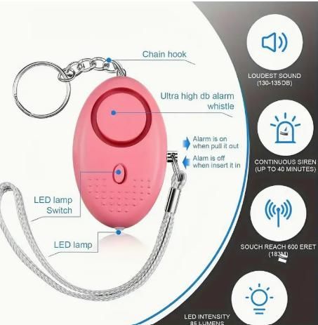SafeAlert™ Personal Alarm Keychain – Emergency Safety Siren with LED Light