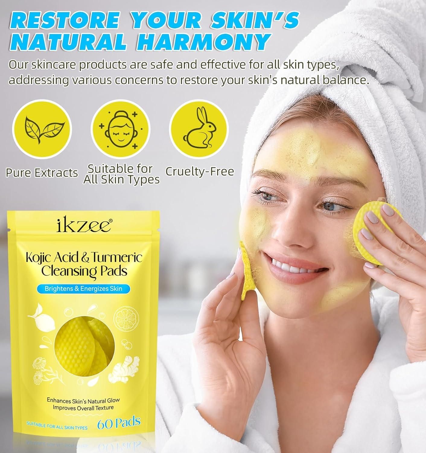 GlowBright™ Turmeric Kojic Acid Cleansing Pads – Instant Brightening & Deep Cleansing