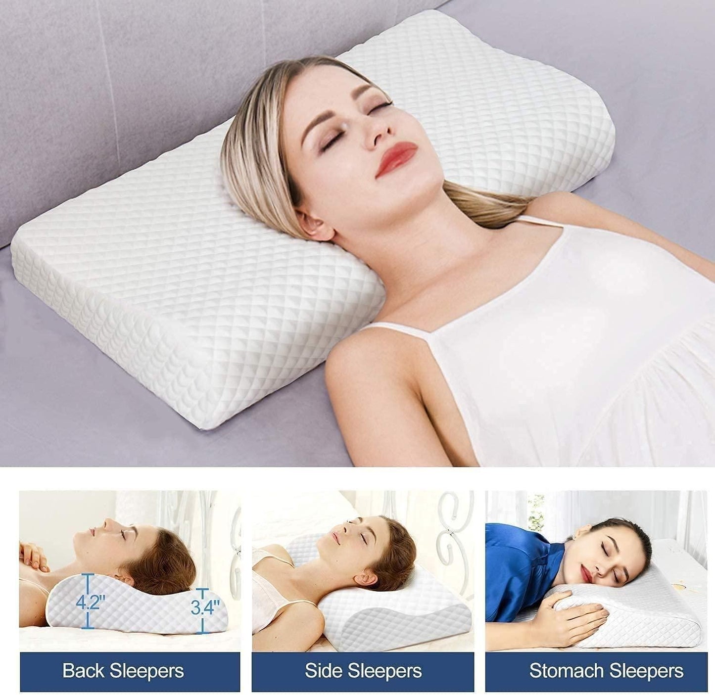 OrthoSleep™ Neck Support Pillow – The Ultimate Comfort for Pain-Free Sleep