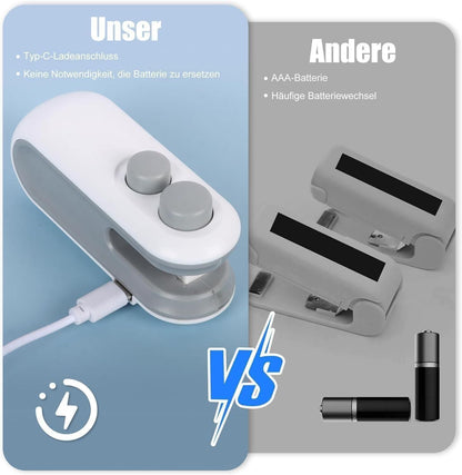 SealEase™ 2-in-1 Portable Mini Bag Sealer – USB Rechargeable Heat Sealing Machine with Cutter