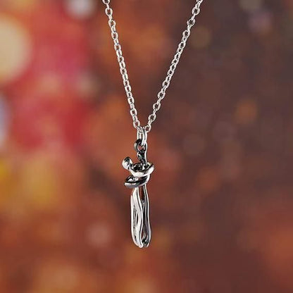 EternalHug™ Silver & Black Couple Pendant Necklace – Symbol of Love & Togetherness