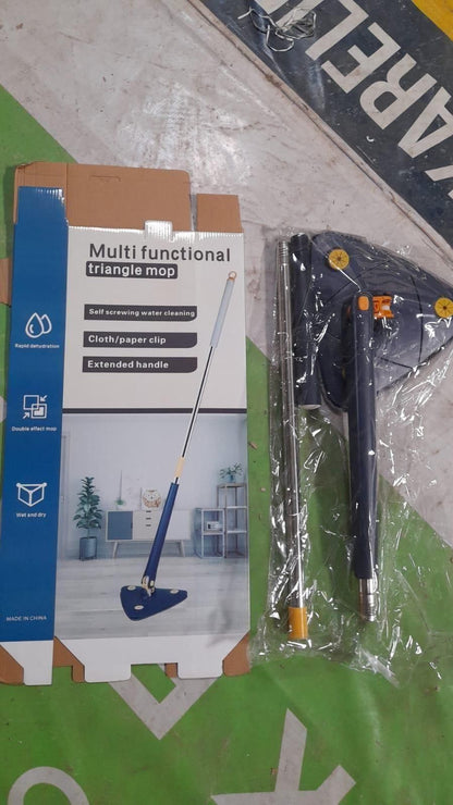 TriSqueeze™ 360° Triangle Cleaning Mop – Hands-Free Squeeze & Rotating Head