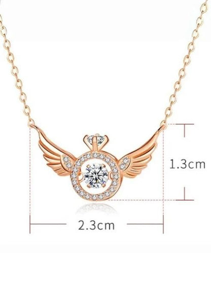 AngelGlow™ Rose Gold Angel Wings Pendant Chain – Elegant, Timeless & Radiant