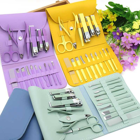 GlamCare™ 18-in-1 Professional Manicure & Pedicure Set – Salon-Quality Grooming at Home