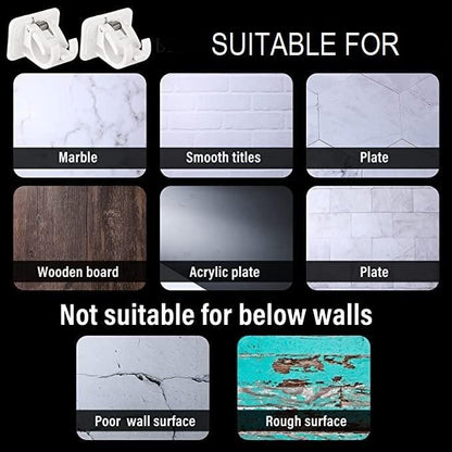 GripLock™ Self-Adhesive Wall Mount Clip – No-Drill, Heavy-Duty Hook for Instant Storage