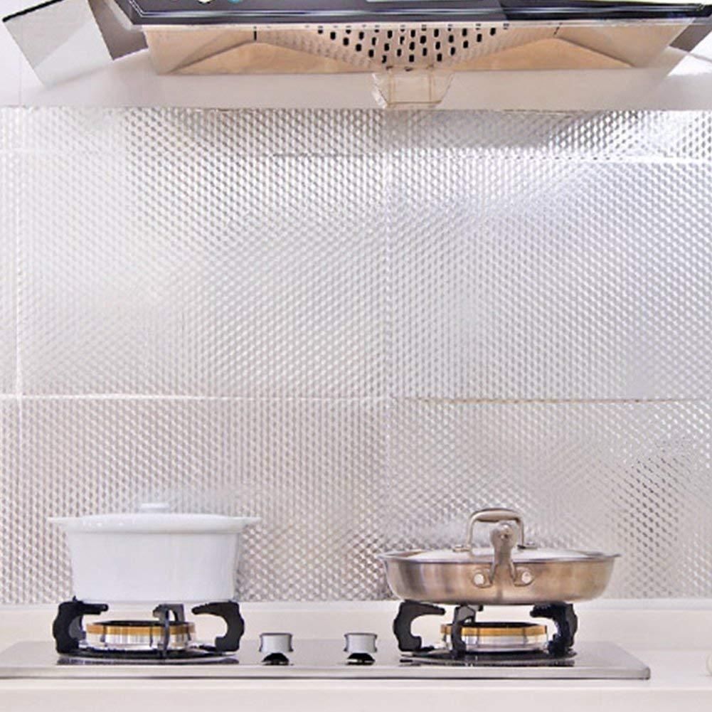 ShieldWrap™ Kitchen Foil Sticker – Waterproof & Oil-Proof Aluminum Backsplash (2 Rolls, 2 Meters Each)