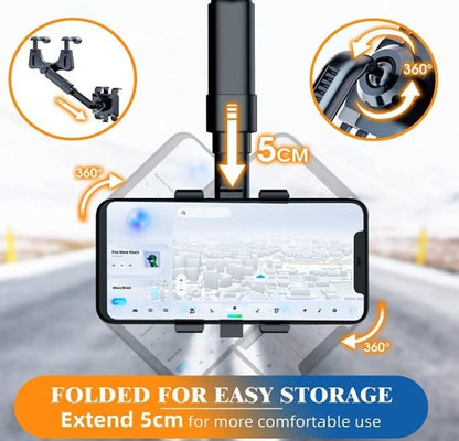 MirrorMount™ Adjustable Mobile Phone Holder for Car – Rearview Mirror Clip-On Mount