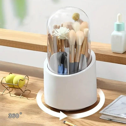 GlamGuard™ Makeup Brush Holder with Lid – Dustproof & Elegant Cosmetic Organizer