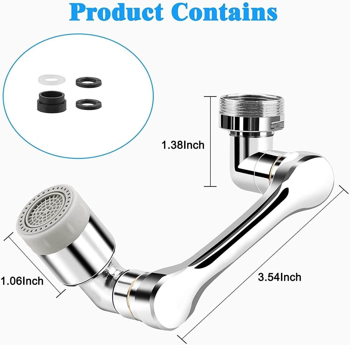 AquaFlex™ 1440° Rotating Faucet Extender – Splash-Free & Dual-Mode Water Flow