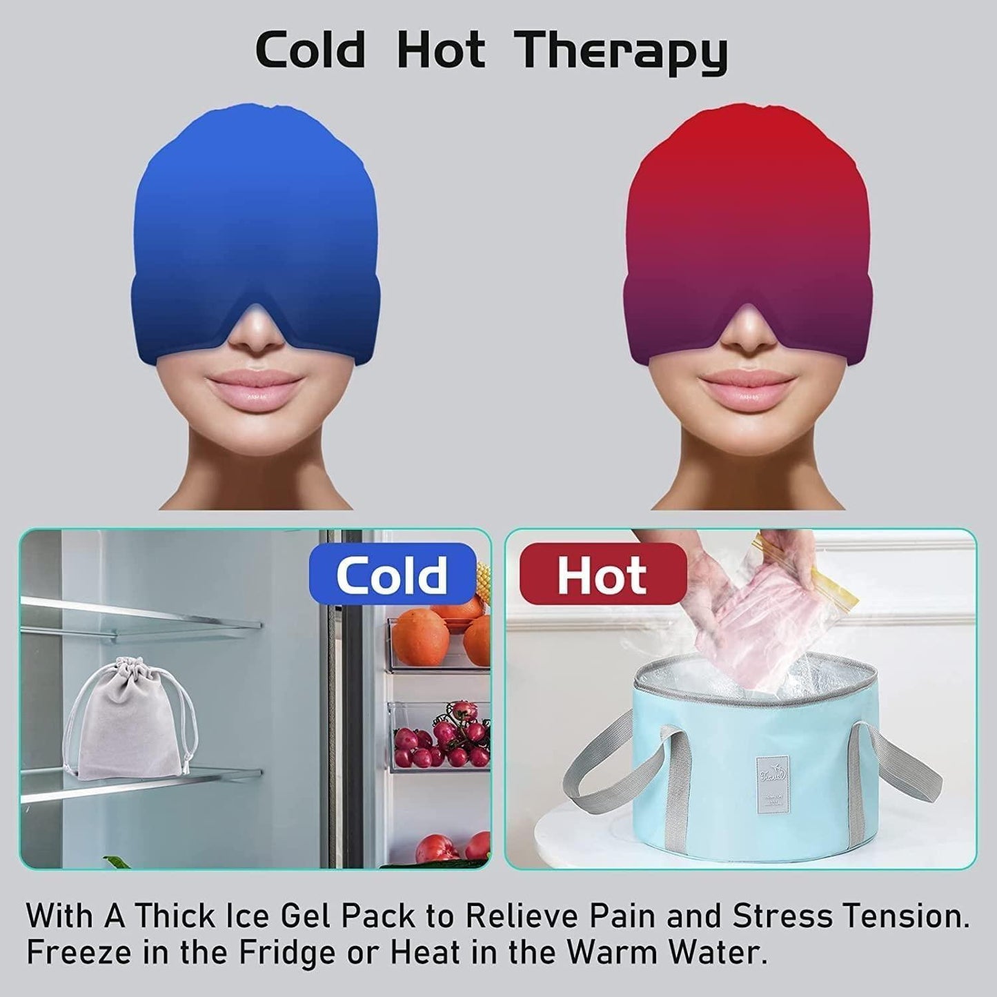 MigraEase™ Cooling & Heating Headache Relief Cap – Instant Migraine Soothing Therapy