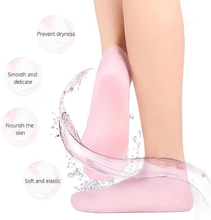 SoftSoothe™ Silicone Gel Heel Socks – Anti-Slip, Heals Cracks & Restores Feet Overnight