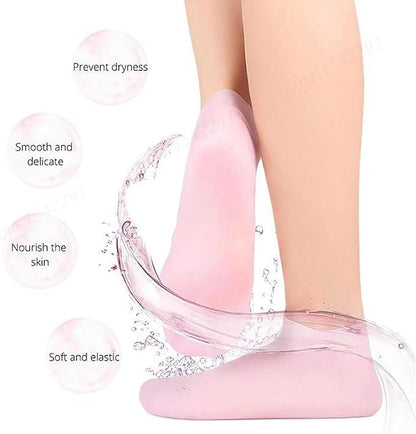 SoftSoothe™ Silicone Gel Heel Socks – Anti-Slip, Heals Cracks & Restores Feet Overnight