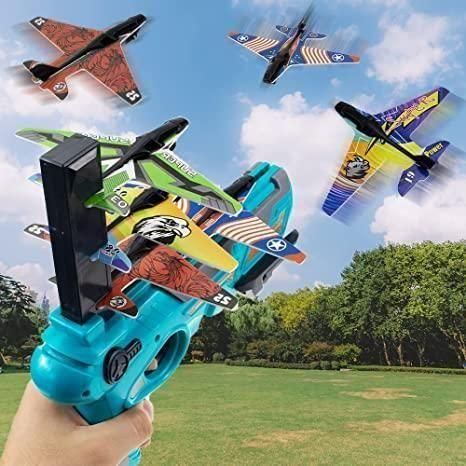 SkyBlaze™ Airplane Launcher Toy Gun – Ultimate Foam Glider Shooting Fun for Kids