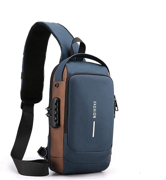 TravelGuard™ Anti-Theft Sling Bag – Waterproof, USB Charging & Secure for Daily Use