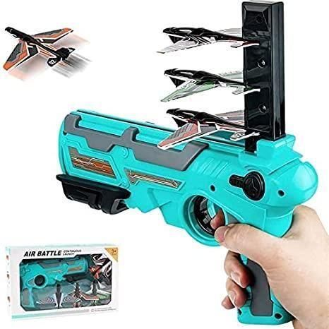 SkyBlaze™ Airplane Launcher Toy Gun – Ultimate Foam Glider Shooting Fun for Kids