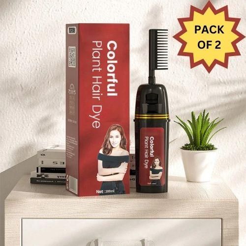 InstaDye™ Plant-Based Hair Color Shampoo – Quick & Mess-Free Coloring with Built-In Comb (Pack of 2)