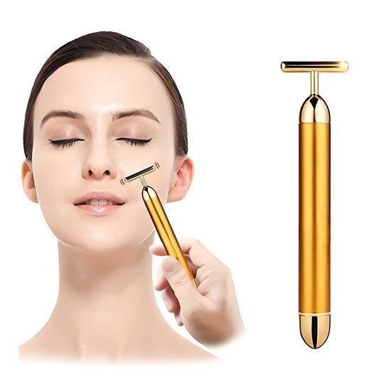 GlowGold™ 24K Energy Beauty Bar – Electric Facial Massage Roller for Instant Lift & Glow