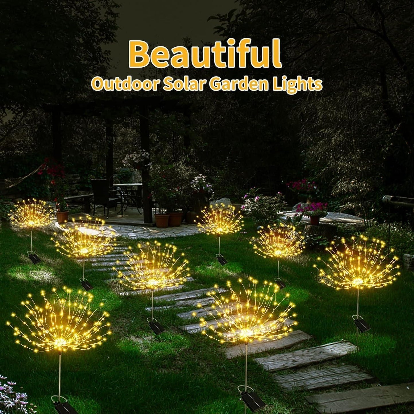 SolarGlow™ Firework LED Garden Lights – Waterproof, Solar-Powered & Dazzling Outdoor Decor