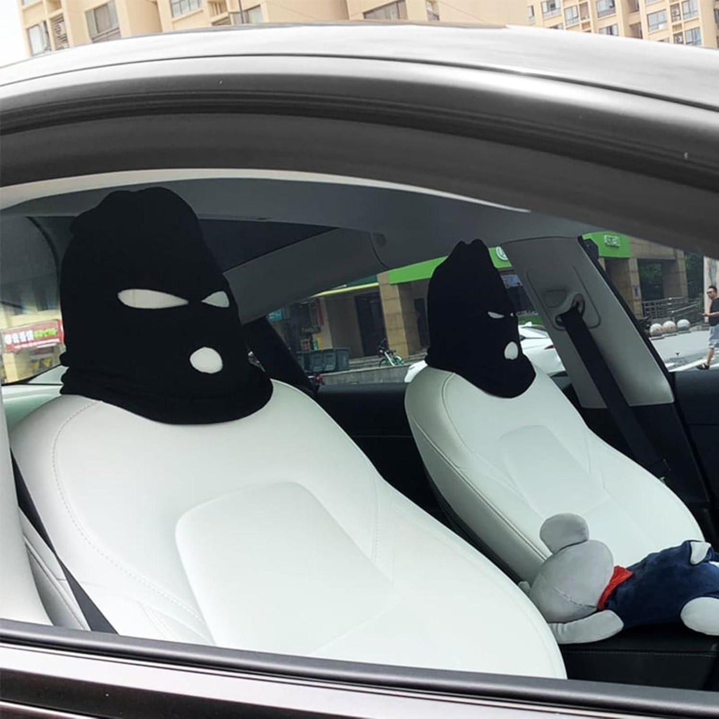 QuirkyDrive™ Funny Spoof Car Seat Headgear – Hilarious & Eye-Catching Car Accessory