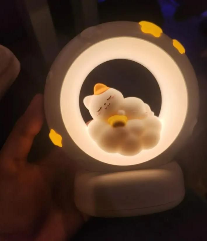 CozyPaws™ Sleeping Cat LED Night Light Lamp with Touch Control – Adorable & Soothing