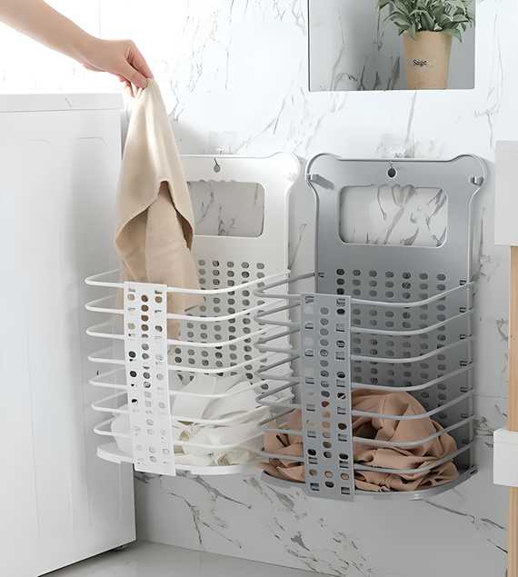 FlexiStore™ Space-Saving Hanging Laundry Basket – Foldable & Multi-Use