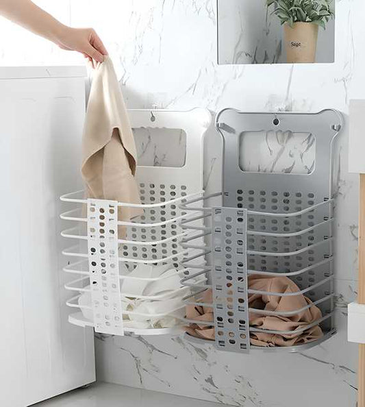 FlexiStore™ Space-Saving Hanging Laundry Basket – Foldable & Multi-Use
