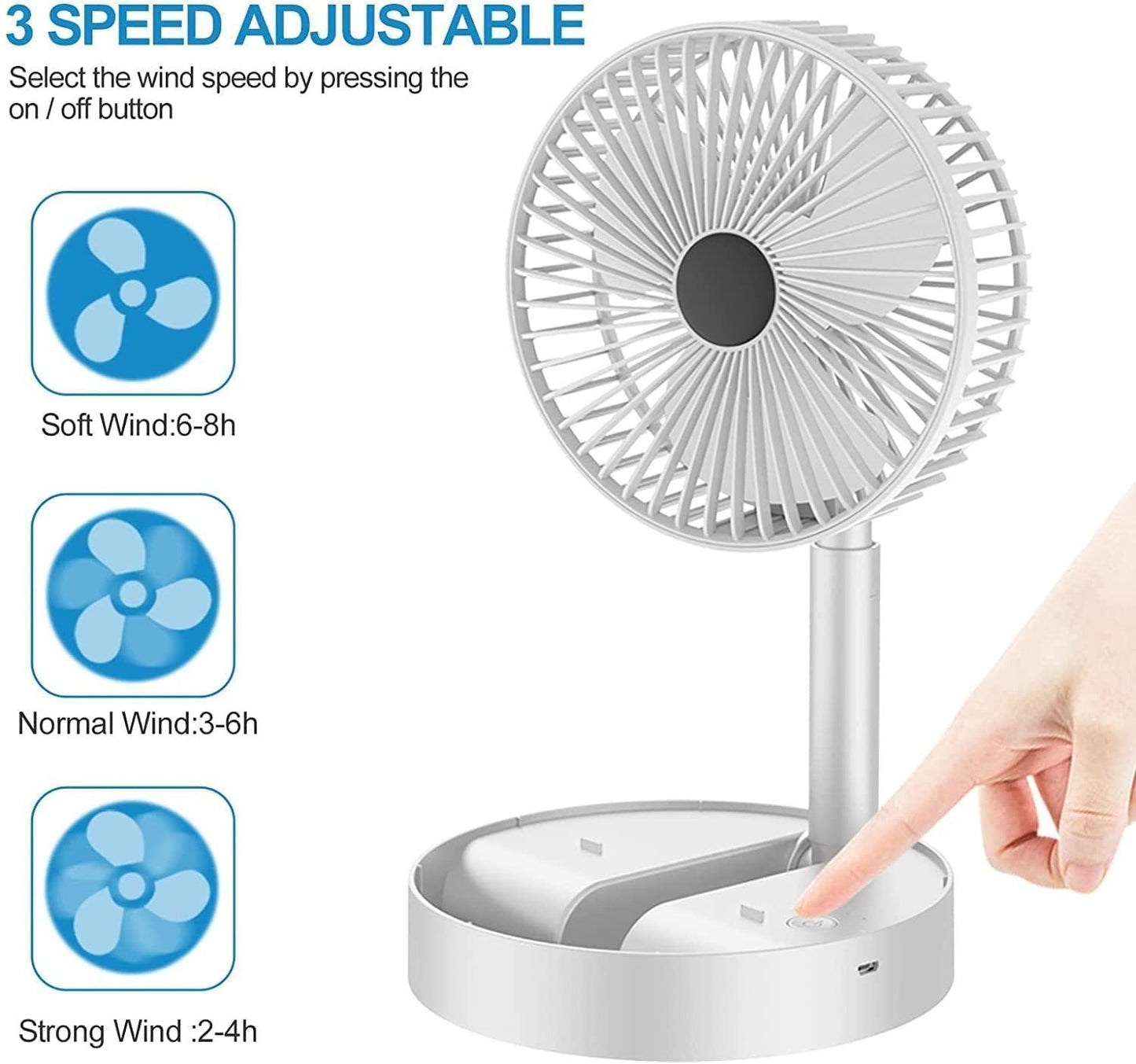 BreezeMax™ Rechargeable High-Speed Table Fan – Stay Cool Anywhere